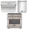 36 Inch Gas Burner Electric Oven Pro Range, Wall Mount Range Hood, Dishwasher Z993
