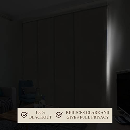 Blackout Fabric Sliding Door Blinds, W:46-86 x H: Up to-96 inches G740131