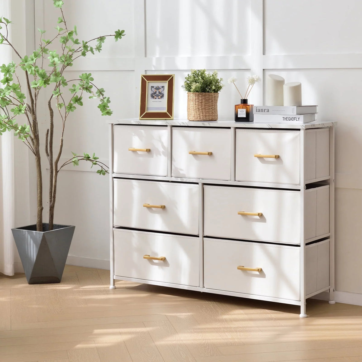 White 7 Drawer Dresser Chest Storage Organizer G26745