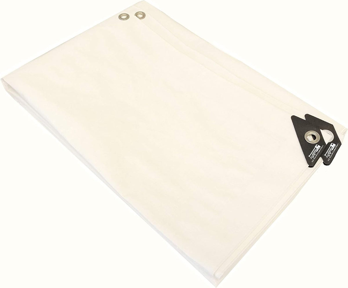 10 Mil Waterproof White Tarp Reinforced Corners 7'x30' Pack of 2 H729