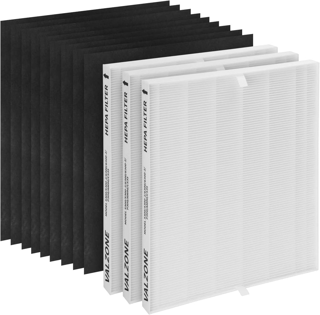 3 Pack True HEPA Replacement Filter with 9 Extra Carbon Pre-Filters N436