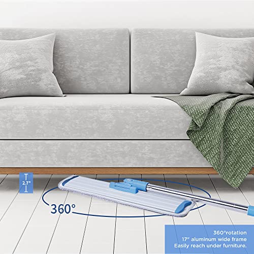 Commercial Flat Microfiber Floor Mop with 4 Washable Pads M35412