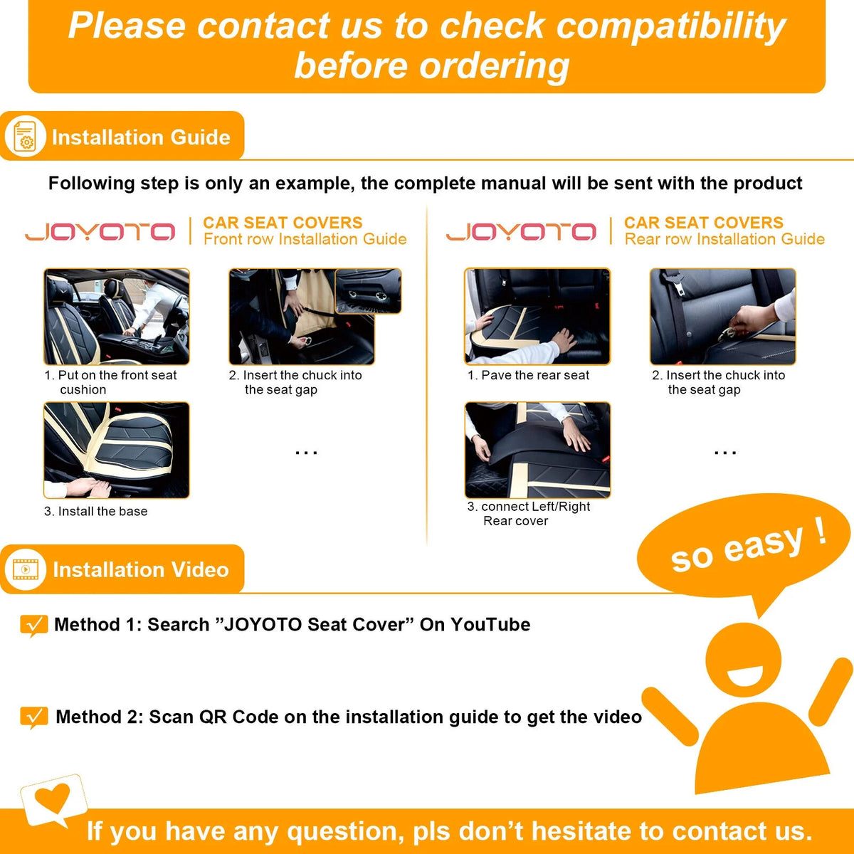 Black Waterproof Pu Leather Full Set Car Seat Covers X900