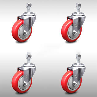 4 inch Swivel Threaded Stem Caster Set S701365