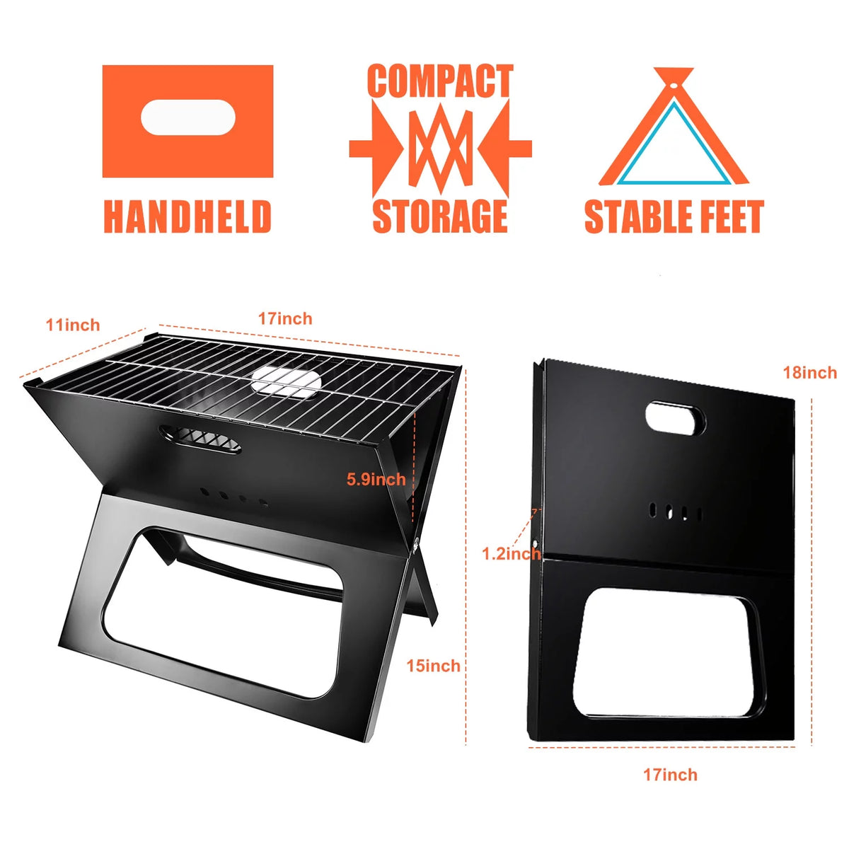 Portable Foldable Charcoal BBQ Grill J662