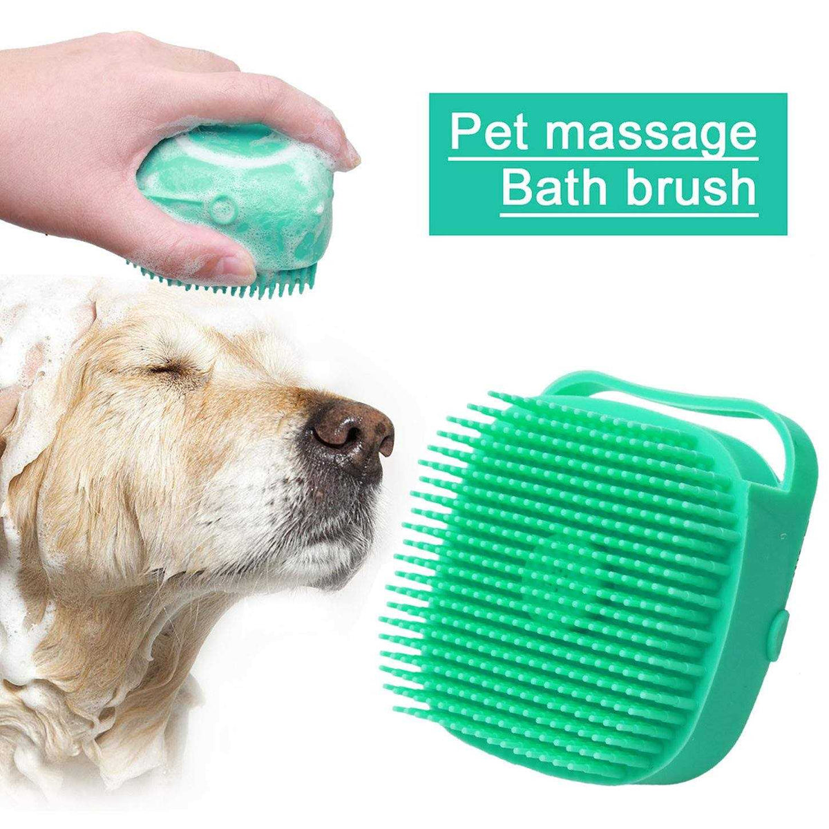 Dog Bath Brush with Shampoo Dispenser O378222