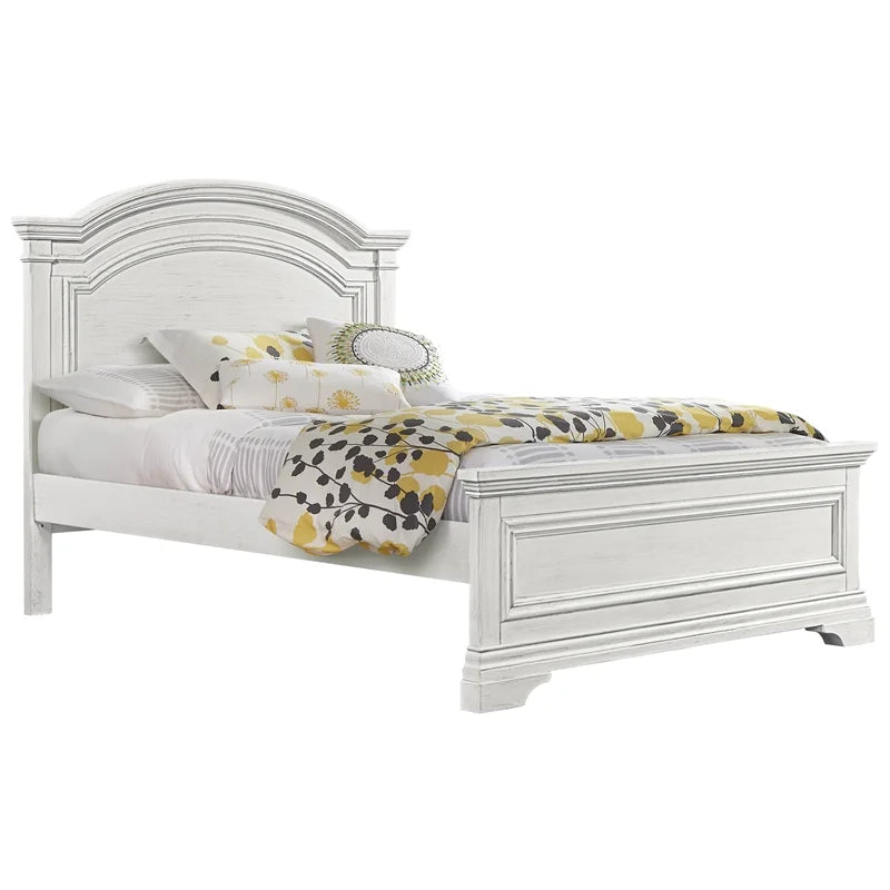 Brushed White Wood Full Bed S46927