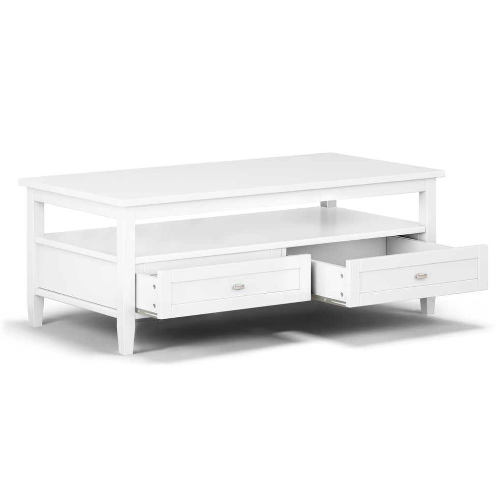 White 48 inch Solid Wood Coffee Table B238