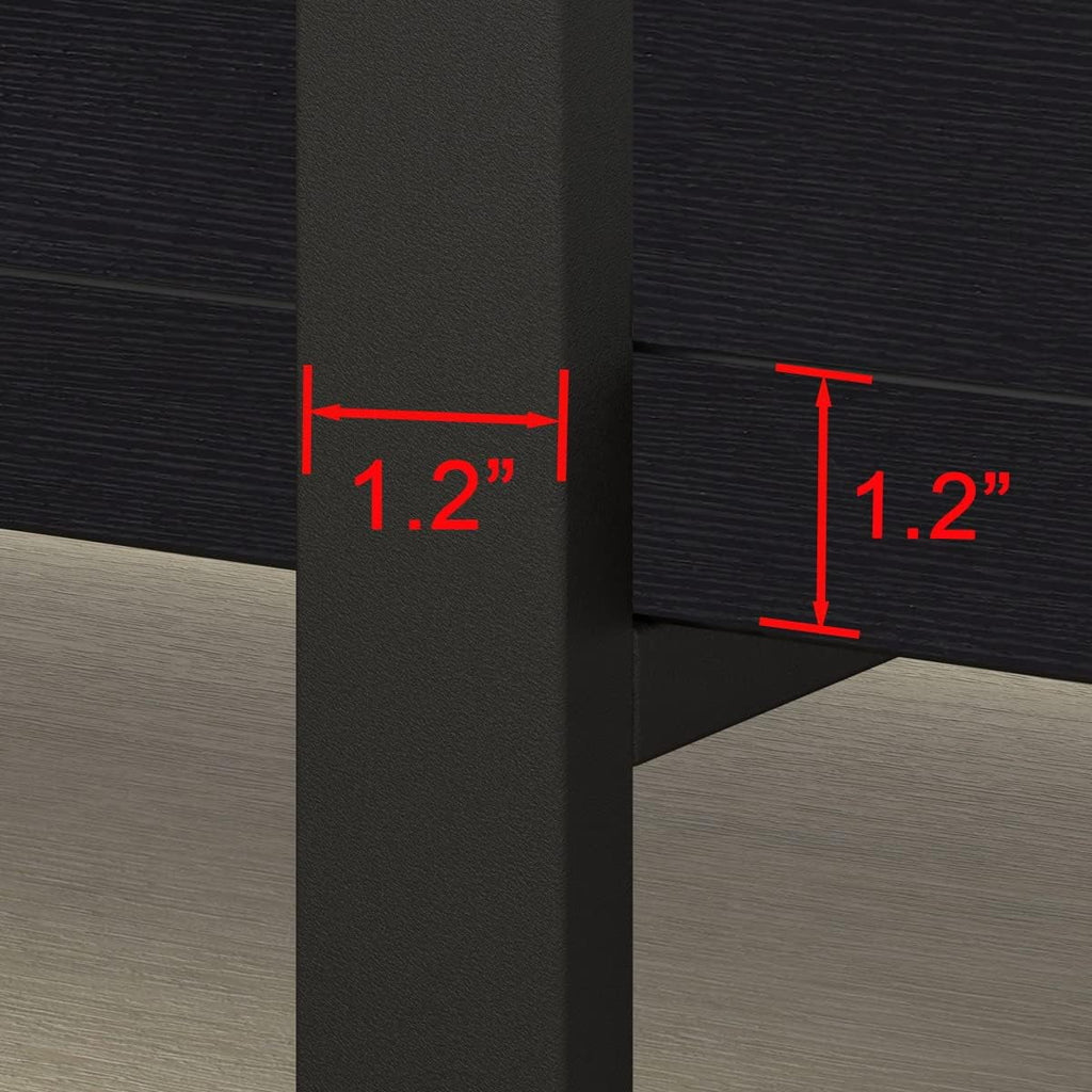 Black 3 Tier Metal Wooden Bookshelf M195262