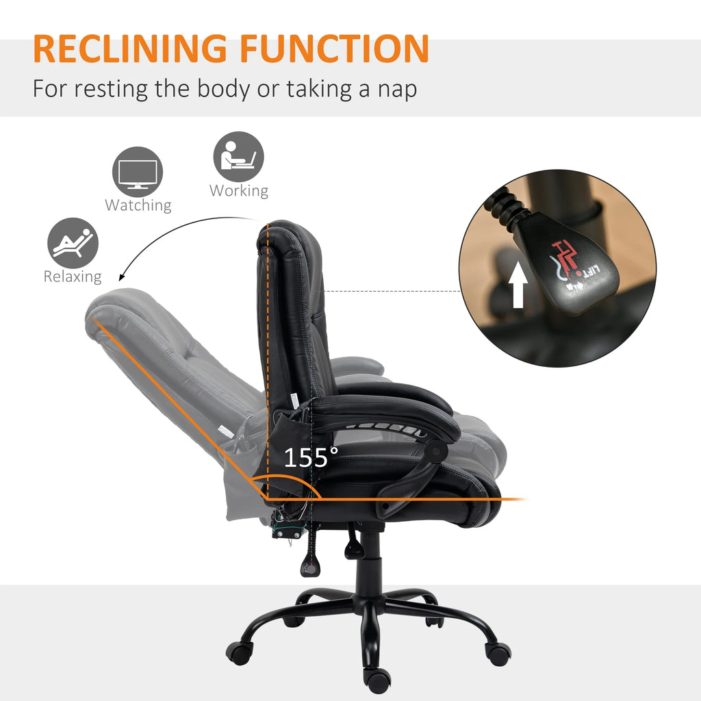 Black PU Leather Executive Office Chair with Vibration Massage B7979