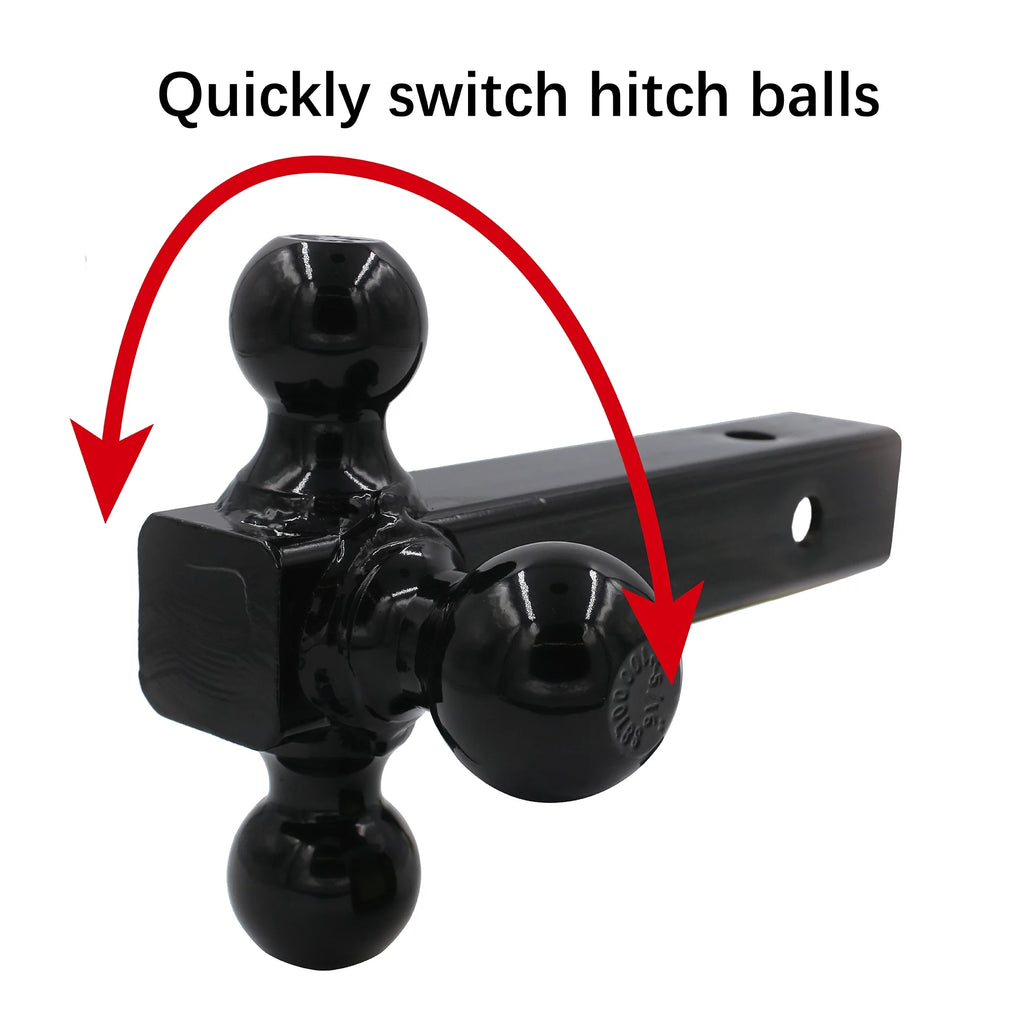 Black Steel Tri-Ball Trailer Hitch Mount Y68689