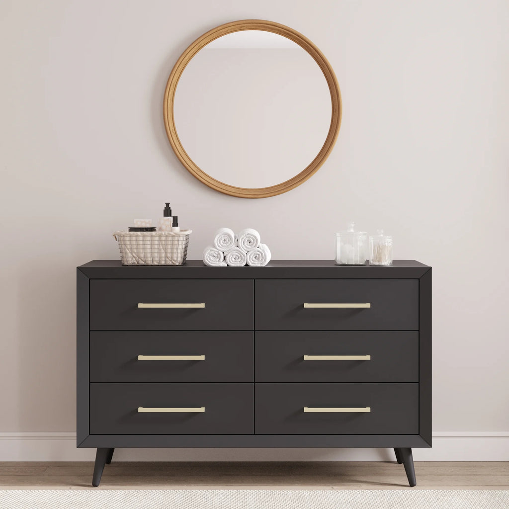 2-Piece Nursery Set with 4-in-1 Convertible Crib and 6-Drawer Double Dresser U5644