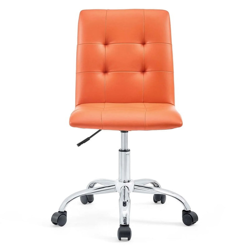 Orange Faux Leather Swivel Office Chair V402
