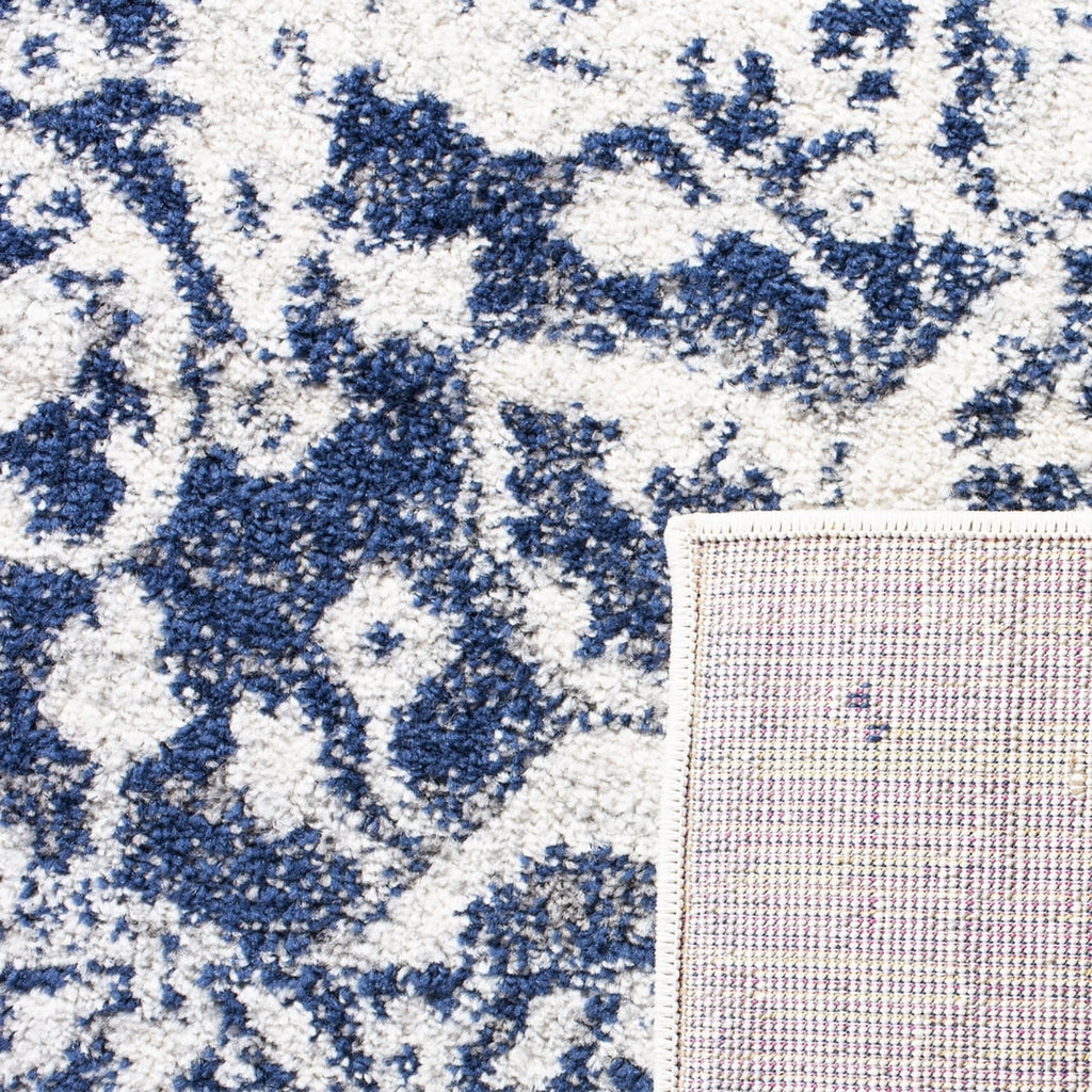 Cream Navy Traditional Runner Rug C275