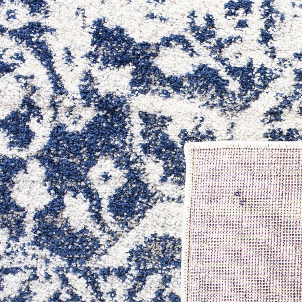 Cream Navy Traditional Runner Rug C275