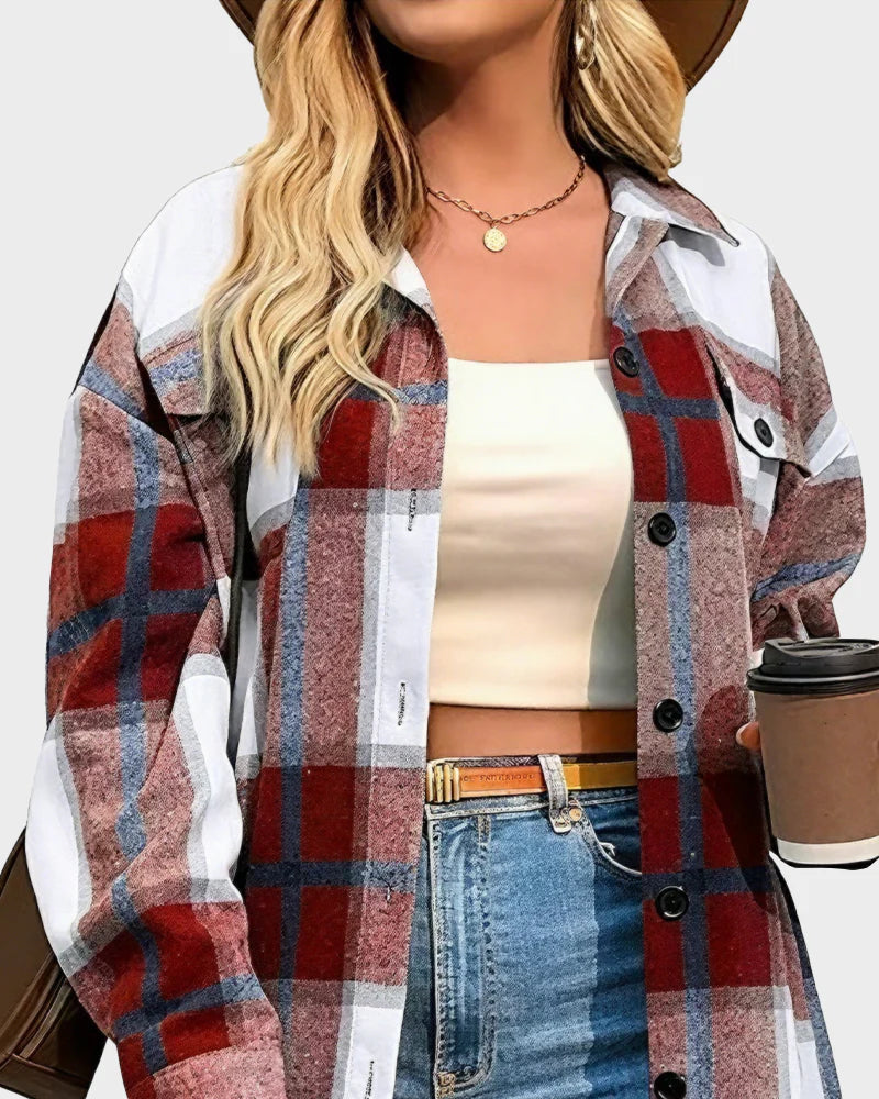 Plaid Flannel Shirt Jacket E82193