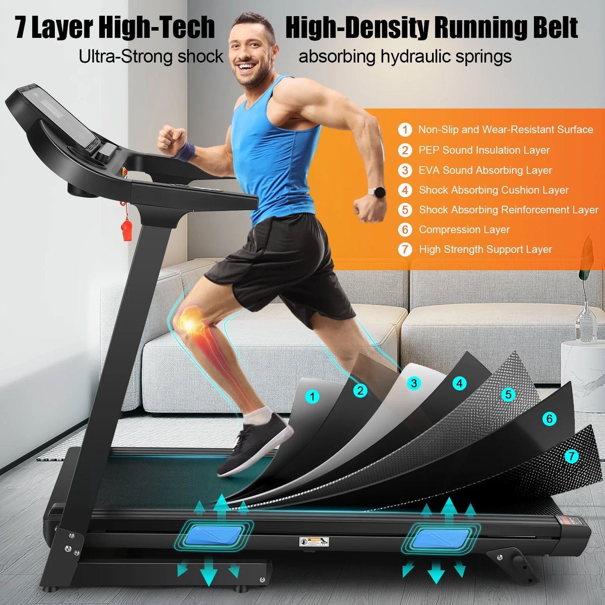 Foldable Treadmill with Inclines, 3.25HP Brushless Motor, 18 Inch Wide, 300 lb Capacity W615237