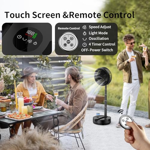 20000mAh Portable Rechargeable Foldable Fan with 8-Speed C899