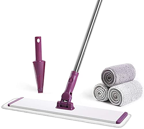 Commercial Flat Microfiber Floor Mop with 4 Washable Pads M35412