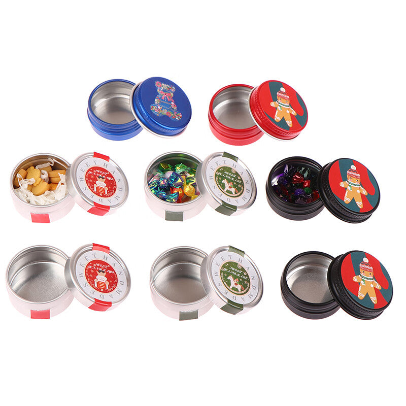 1:12 Dollhouse Miniature Christmas Cookies Biscuit Candy Gift Box Tin Box Model Toy S6096