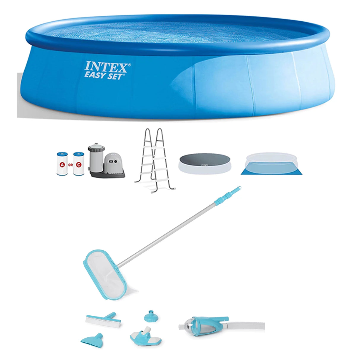 18'x48 Inflatable Pool with Pump, Ladder & Maintenance Kit T904929