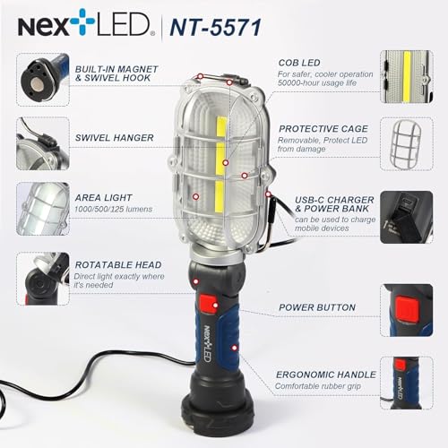 Rechargeable Magnetic LED Work Light X425053