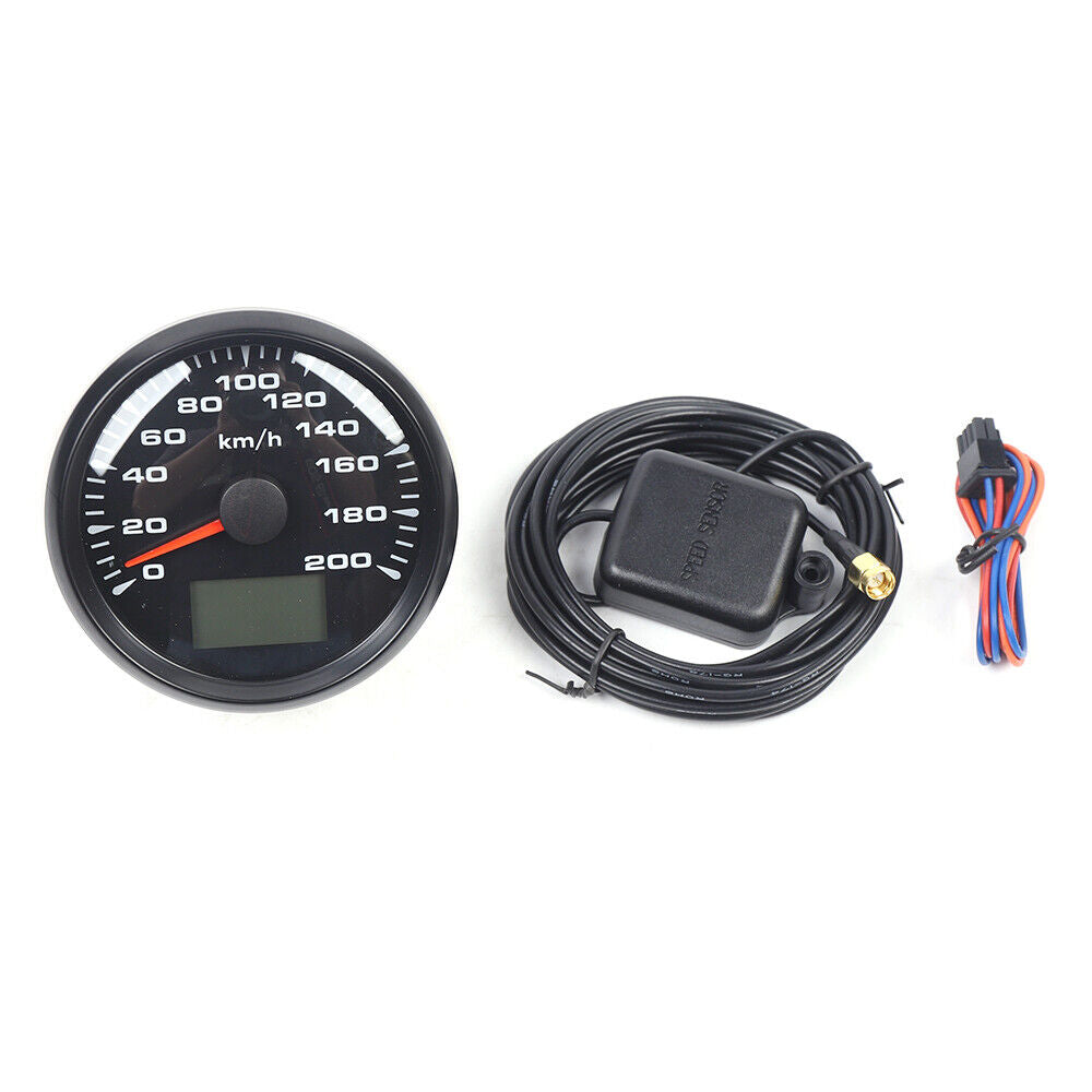 Black 6 Gauge Set Digital Speedometer Tacho Fuel Level Gauge Water Temp Volts Oil Pressure B373