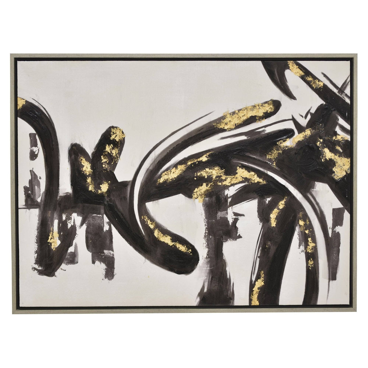 Black Natural Painting with Frame-Oil on Canvas I249348