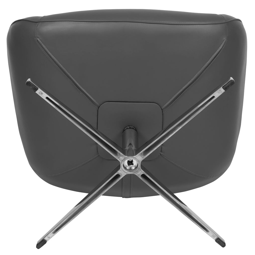 Gray LeatherSoft Swivel Wing Chair Y995312