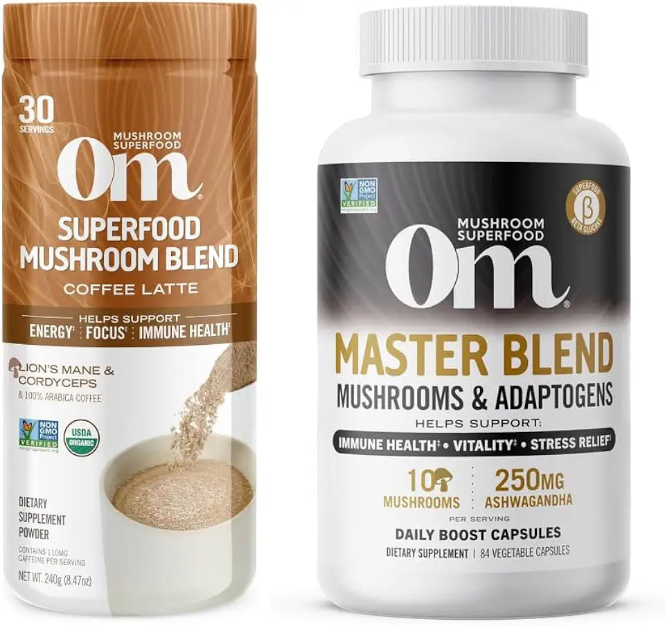 Mushroom Powder 8.47 Ounce and Capsules Supplement 84 Count D324
