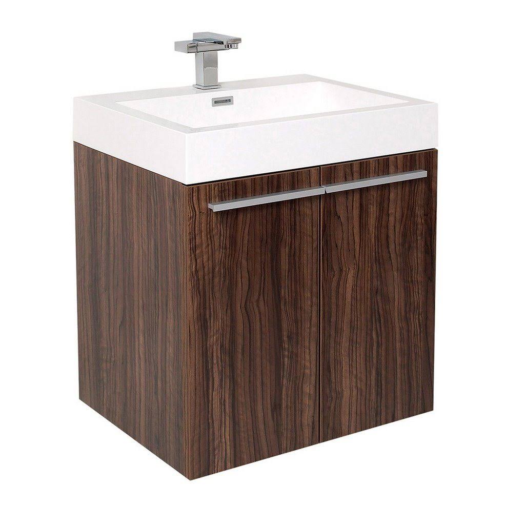 Walnut Bathroom Cabinet with Integrated Sink P7982