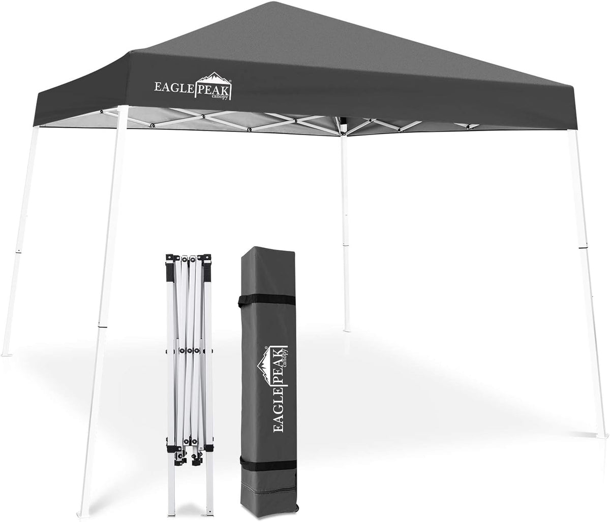 10' x 10' Slant Leg Pop-up Canopy Tent with 64 Square Feet of Shade (Blue) J484