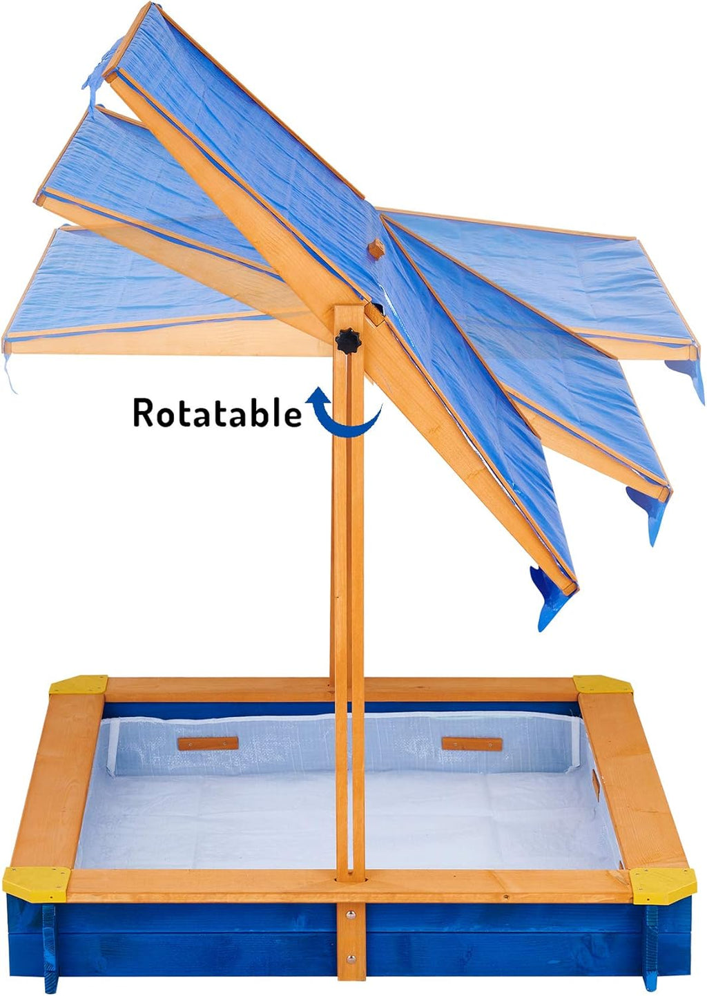 Wooden Outdoor Kids Sandbox with Canopy T23915