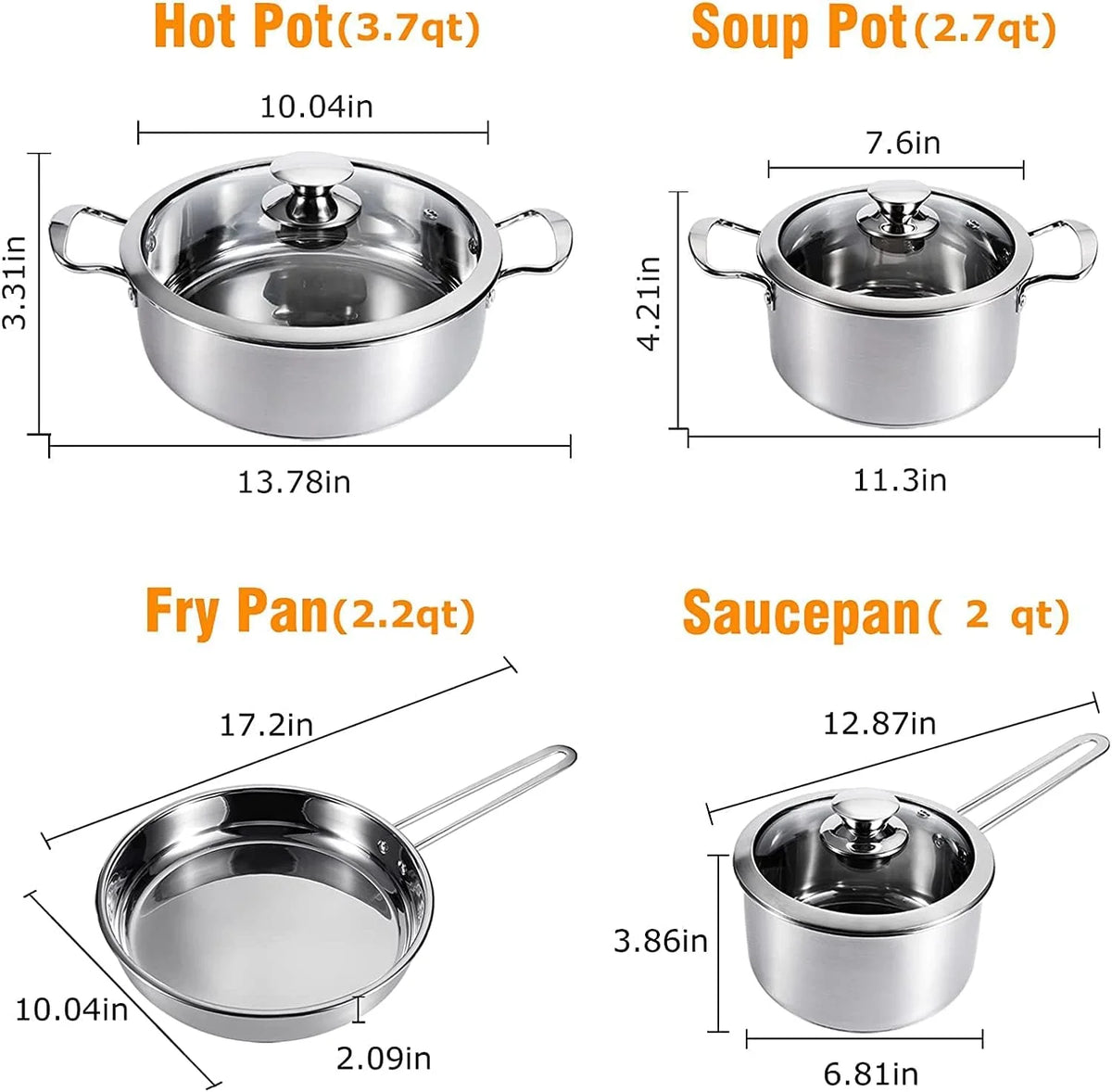 7 Piece Stainless Steel Cookware Set S70210