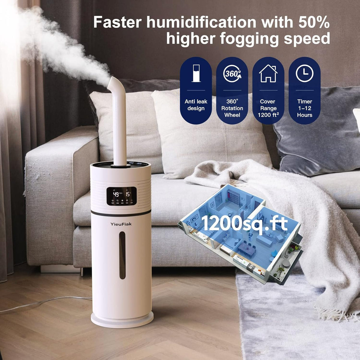 15L/3.96Gal Top Fill Ultrasonic Cool Mist Humidifier C78230
