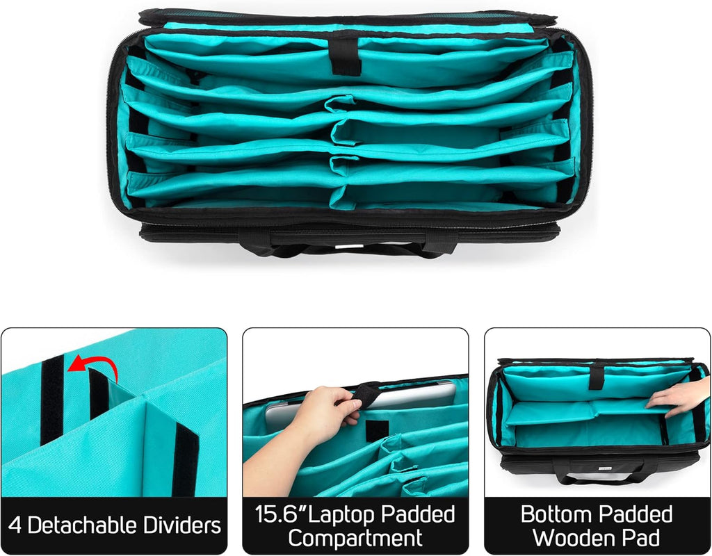 Large Cable File Bag with Padded Bottom and Detachable Dividers, Black Z73102