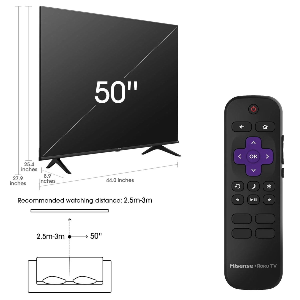 50 Class 4K UHD LED LCD Smart TV HDR P3028