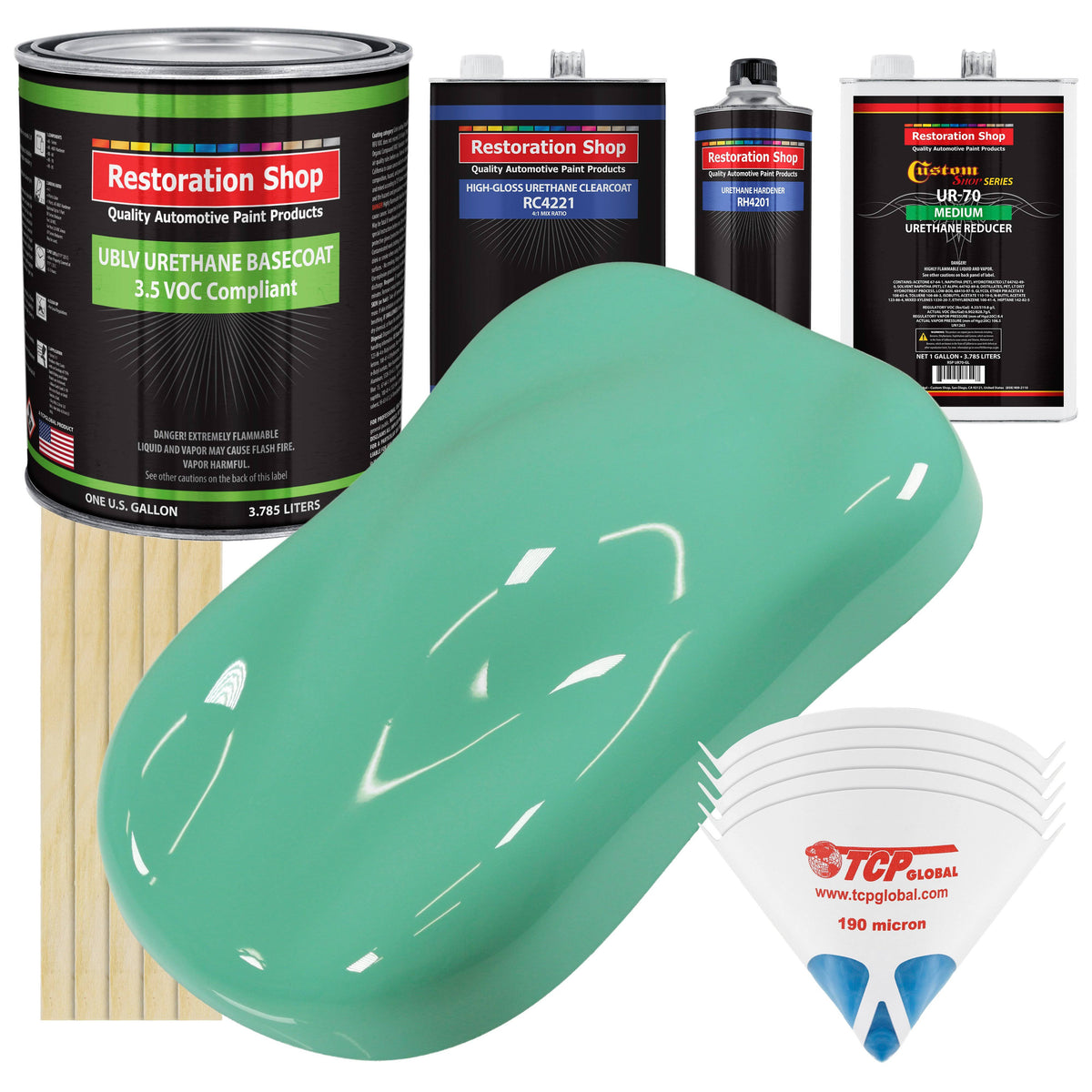 Light Aqua Gallon Low VOC Urethane Basecoat Clearcoat Car Auto Paint Kit T95712