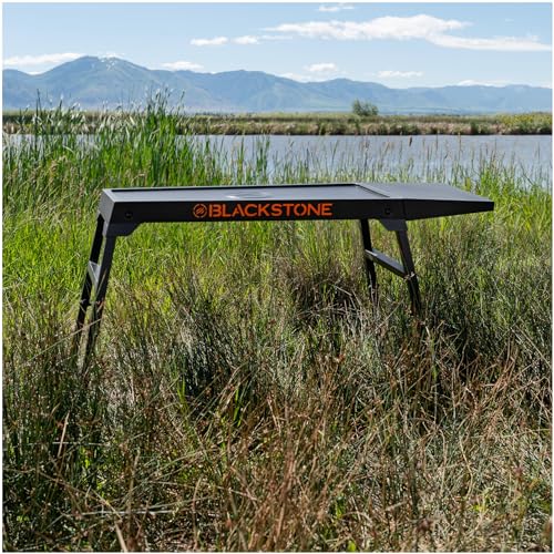 Collapsible Tabletop Griddle Stand with Adjustable Legs and Side Shelf G9153