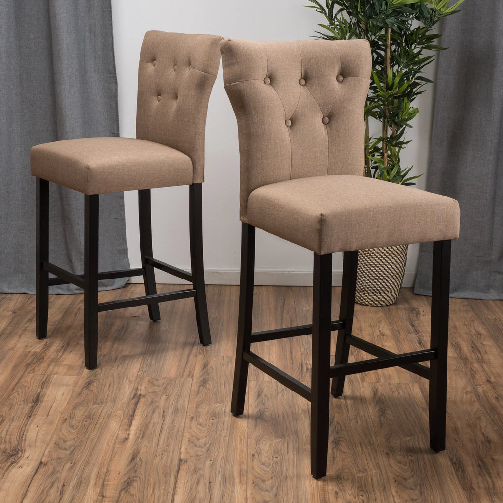 Mocha Fabric Barstool Set of 2 X89937