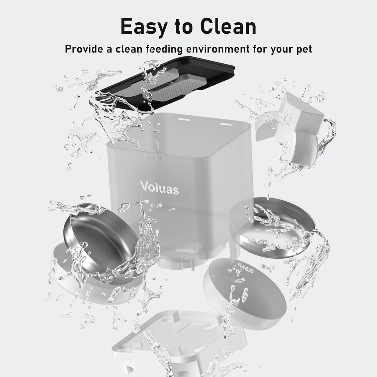 Automatic Cat Feeder with 2 Stainless Steel Bowls, 6L Timed F920498