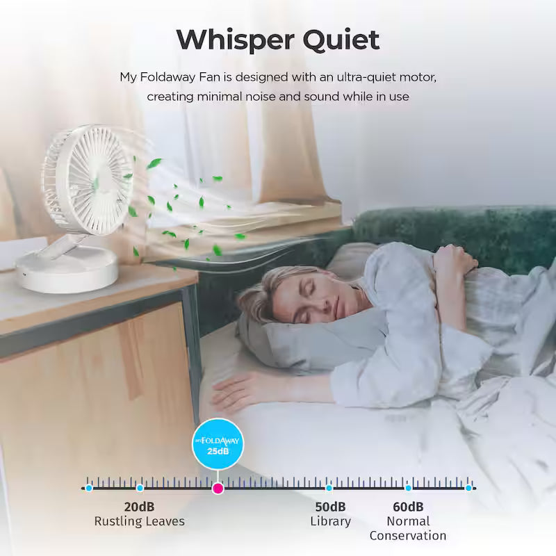 2-in-1 Adjustable Height Foldable Portable Rechargeable Floor and Table Fan E86590