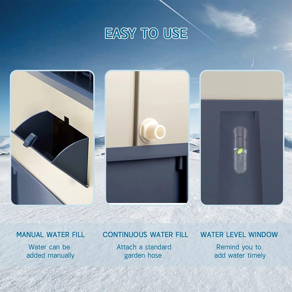 Portable Evaporative Air Cooler with 10.6-Gallons Water Tank, 3 Speeds S4427