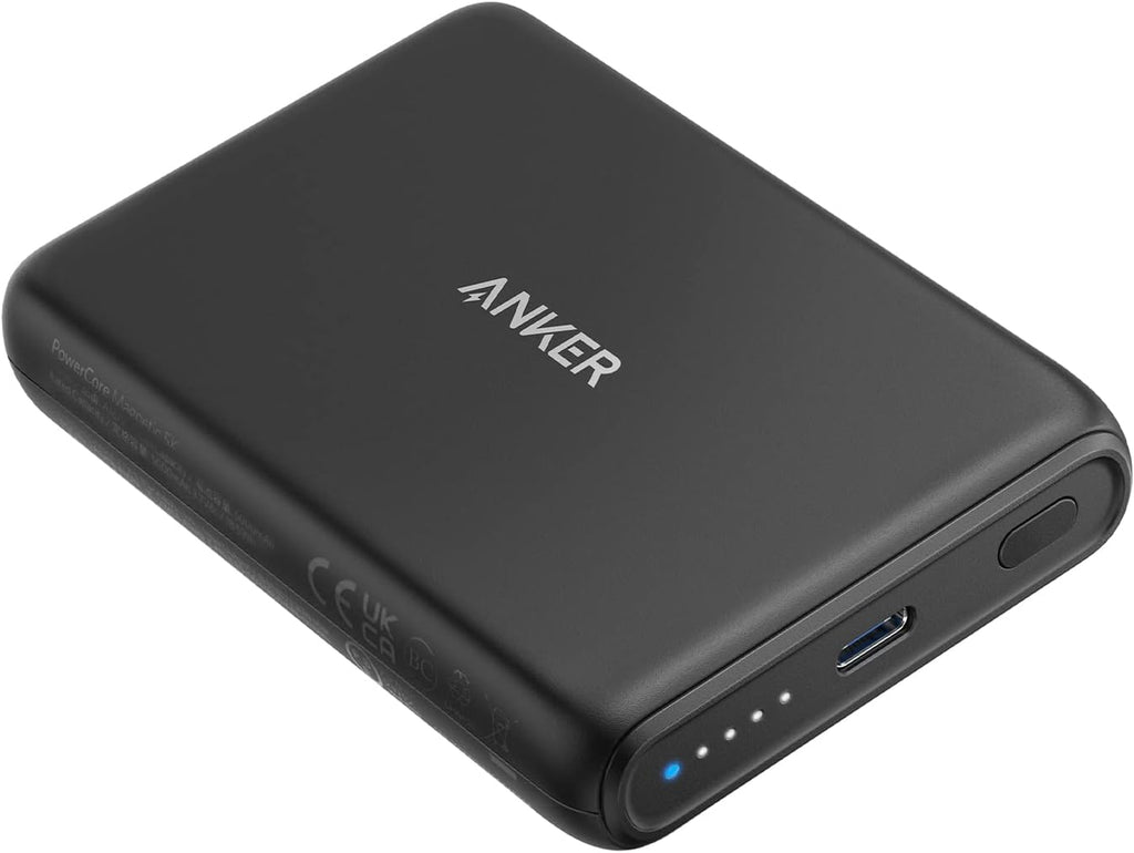 Black 5000 mAh Magnetic Wireless Portable Charger O163149
