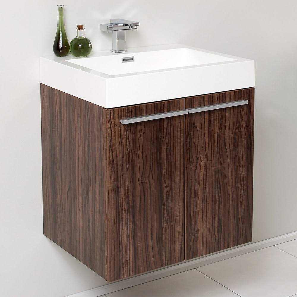 Walnut Bathroom Cabinet with Integrated Sink P7982
