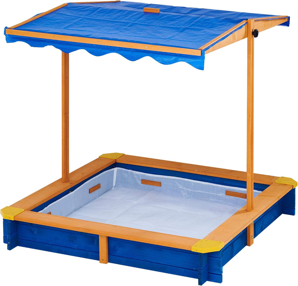 Wooden Outdoor Kids Sandbox with Canopy T23915