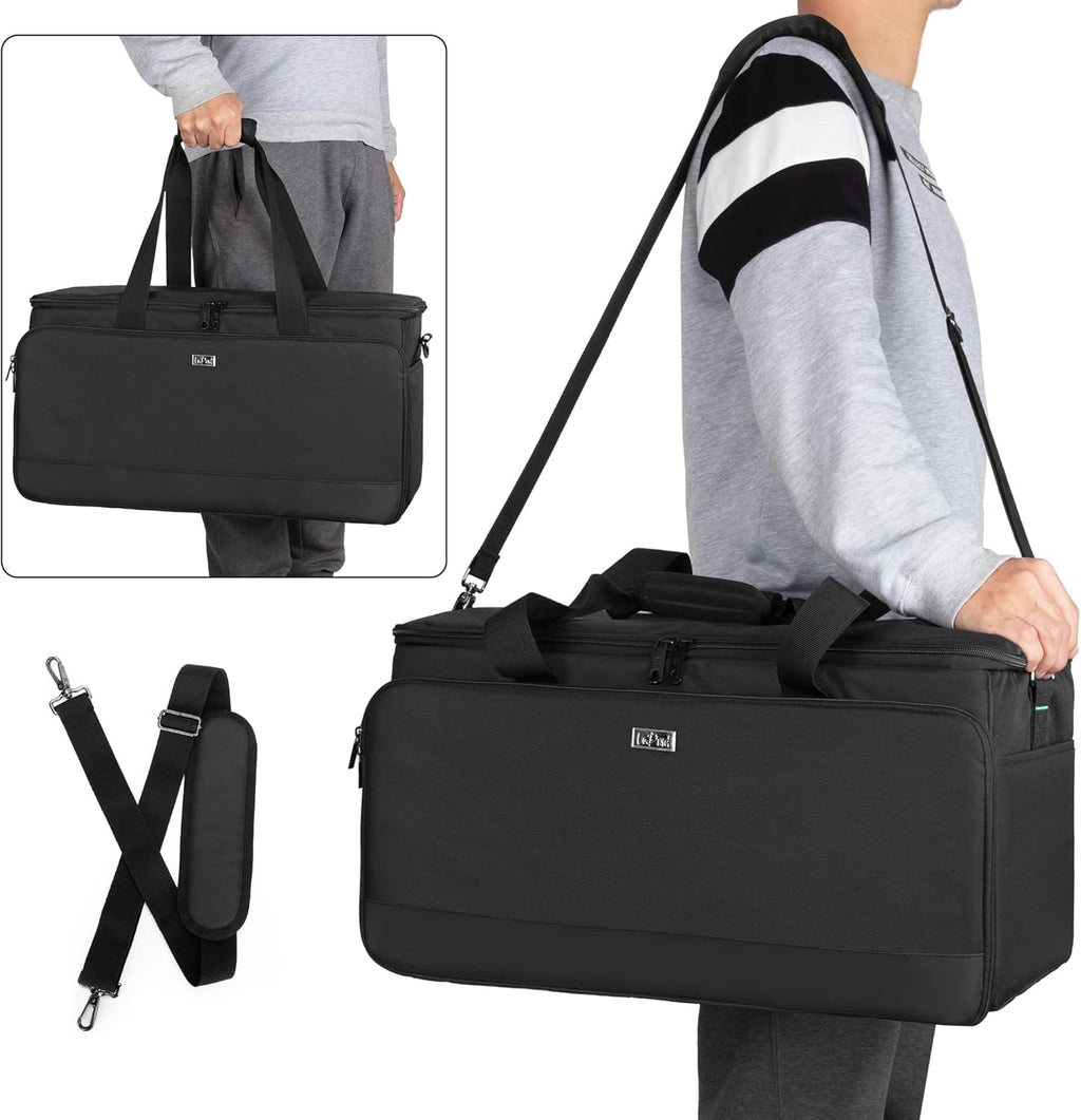 Large Cable File Bag with Padded Bottom and Detachable Dividers, Black Z73102