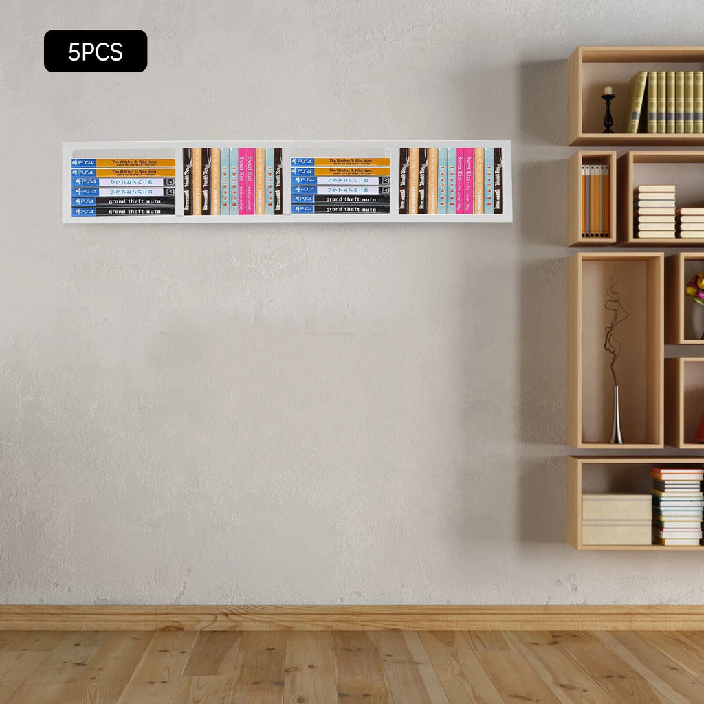 White Metal Wall Mount CD DVD Storage Rack U4433