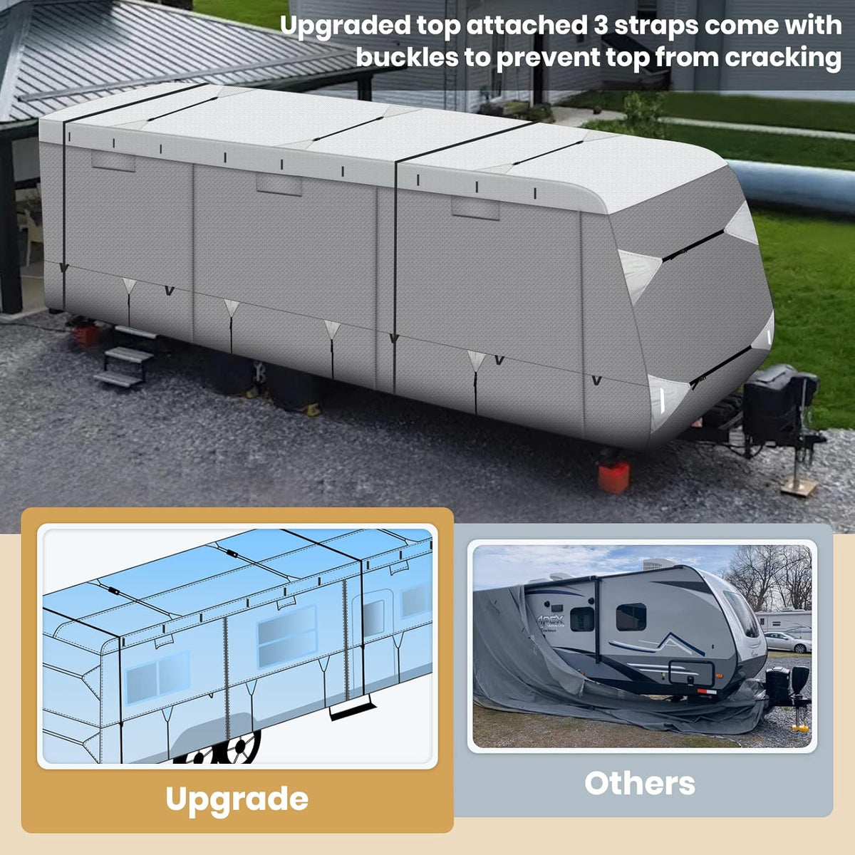 Waterproof Travel Trailer RV Cover with Cotton Lining W935