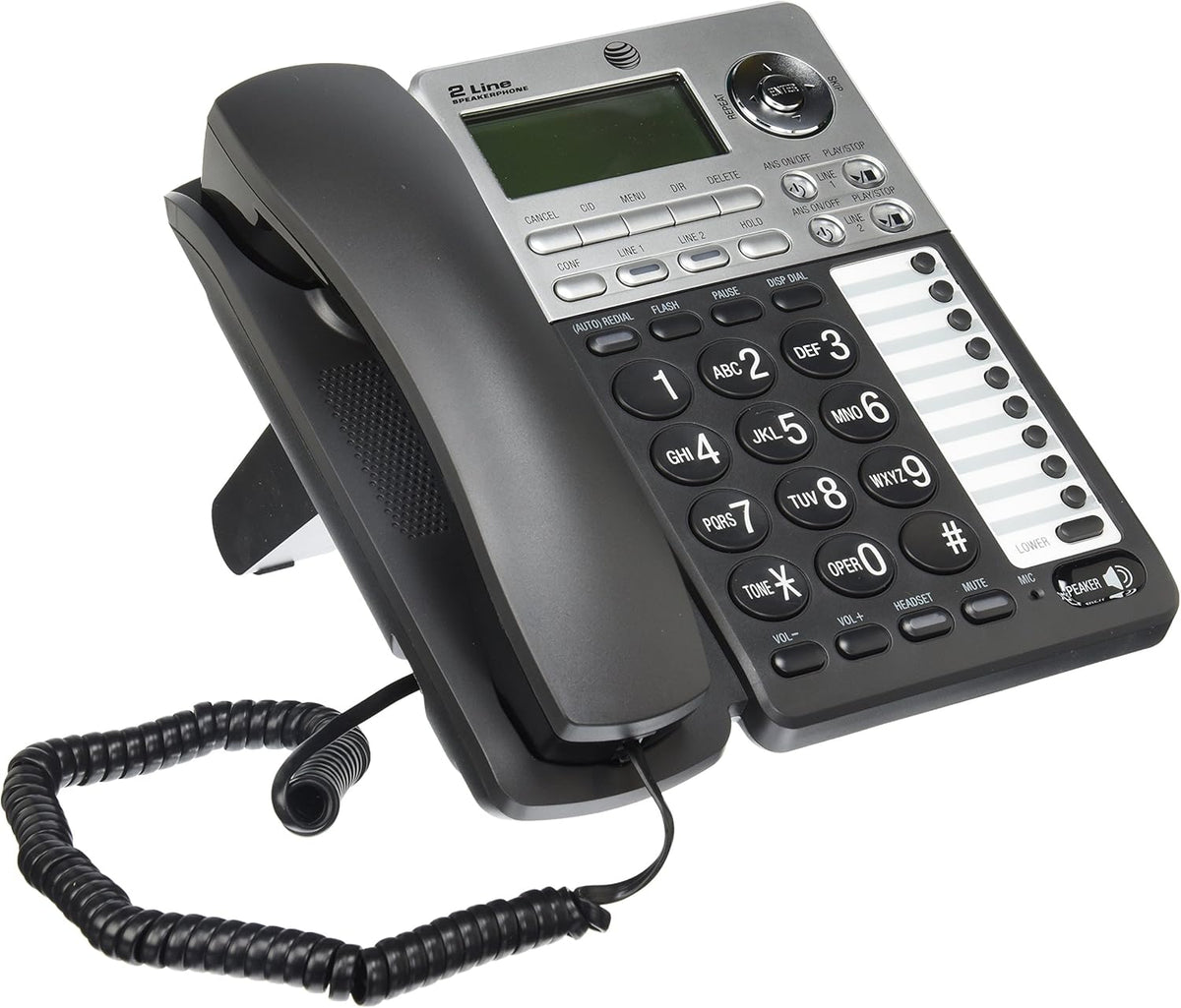 2-Line Corded Telephone with Digital Answering System and Caller ID, Black/Silver U982052